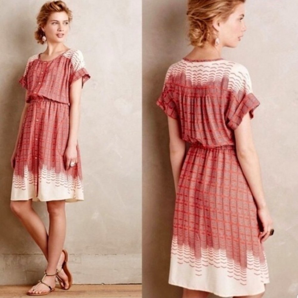 Anthropologie Maeve Veronia Button Front Dress